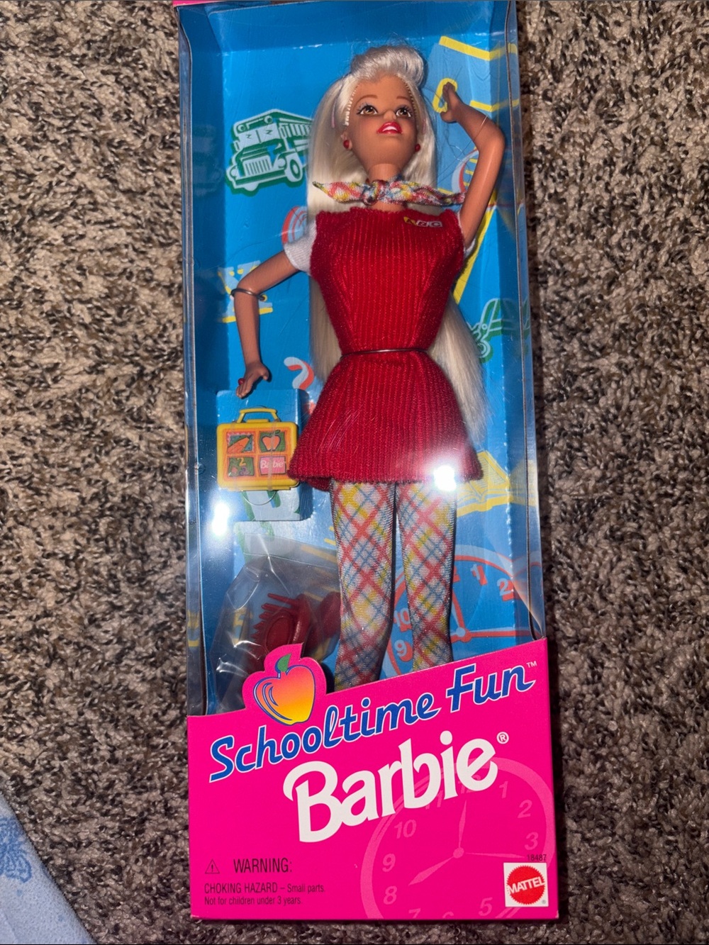 Barbie Red Knit Top with Multicolor Plaid Leggings
